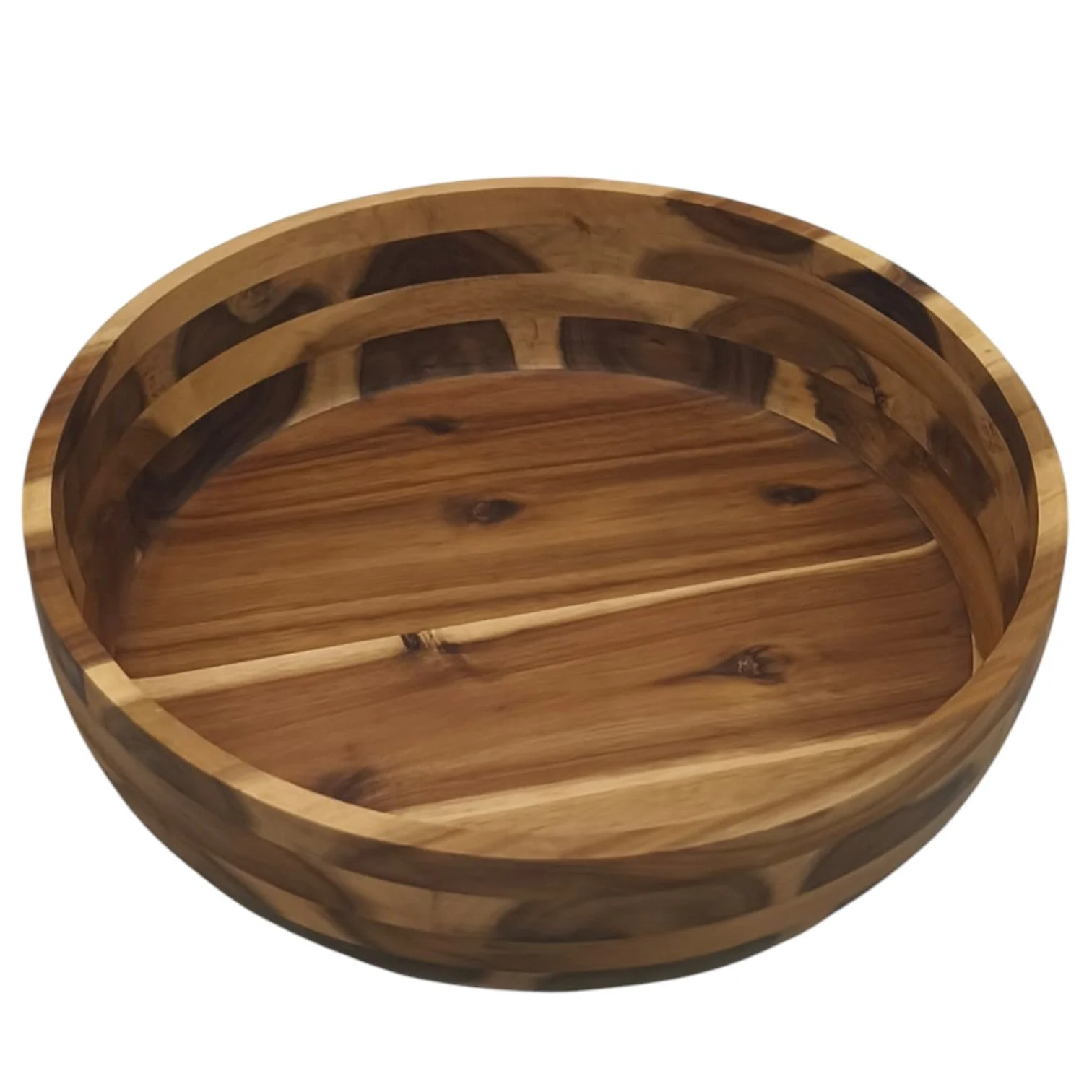AKDC Wooden Bowl Natural Food Service Wooden Bowl For Rice Fruits  Nuts Container Dinnerware-35cmX10cm - Image 2