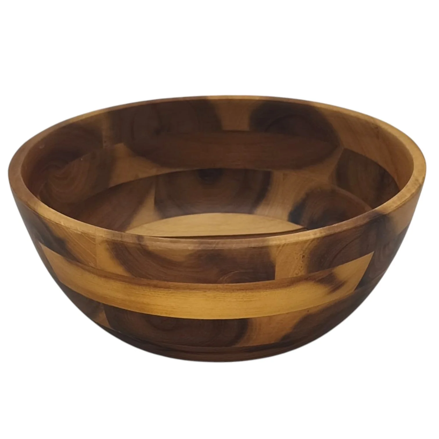 AKDC Wooden Salad Bowl Wooden Serving Bowl Round Soup Bowl for Fruits Salads Pasta Snack Decoration-20cmX8cm