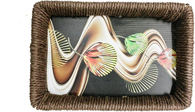 AKDC Wooden Tray Rectangular Small Multicolor-25cmX15cmX5cm - Image 2
