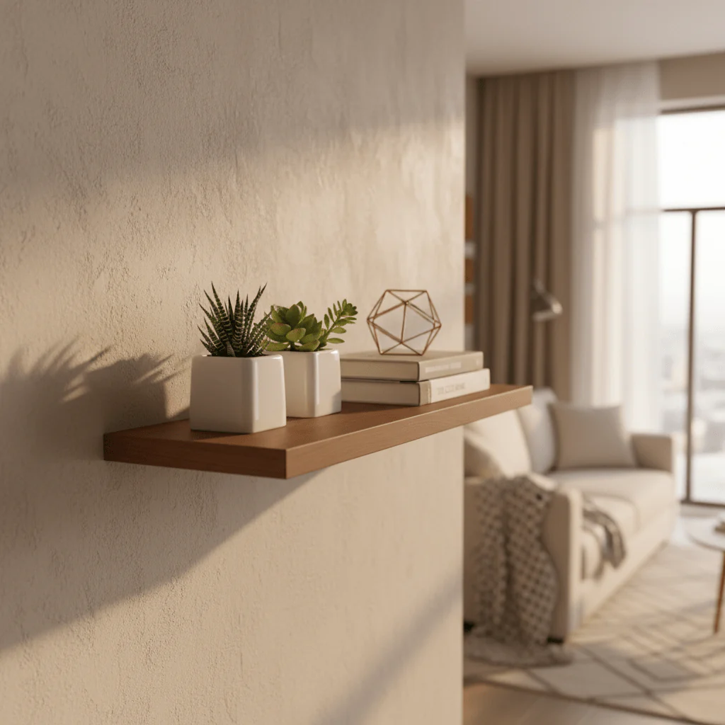 AKDC Wooden Floating Wall Shelf 60*23.5*3.8cm - Brown Color - Image 2