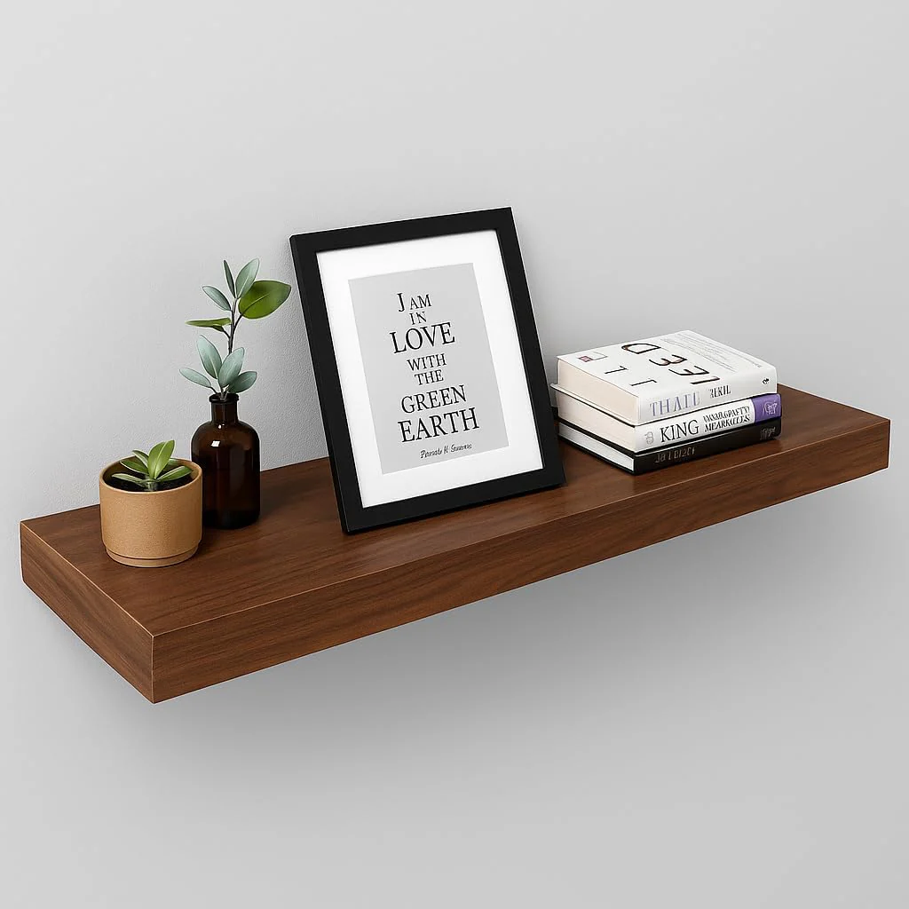 AKDC Wooden Floating Wall Shelf 70cm – Dark Walnut - Image 2