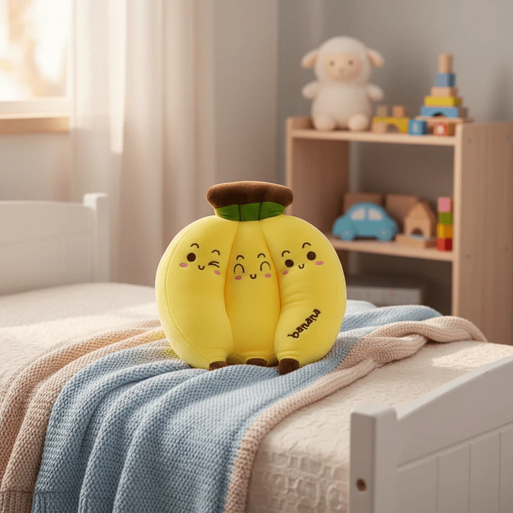 AKDC Yellow Banana Soft Plush Toy 25cm Fun Fruit Plush Stuffed Toy Gift for Kids Home Decor - Image 2
