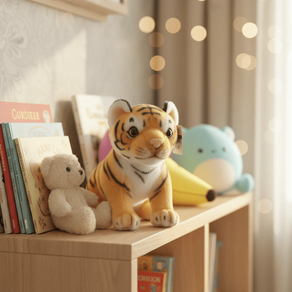 AKDC Yellow & Black Tiger Plush Toy 25cm Soft Stuffed Animal Jungle Cat Toy Gift for Kids - Image 2