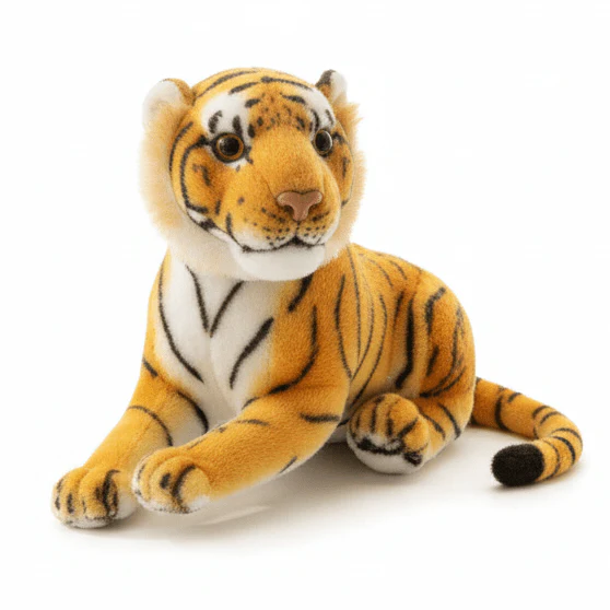 AKDC Yellow & Black Tiger Plush Toy 30cm Soft Stuffed Animal Jungle Cat Toy Gift for Kids