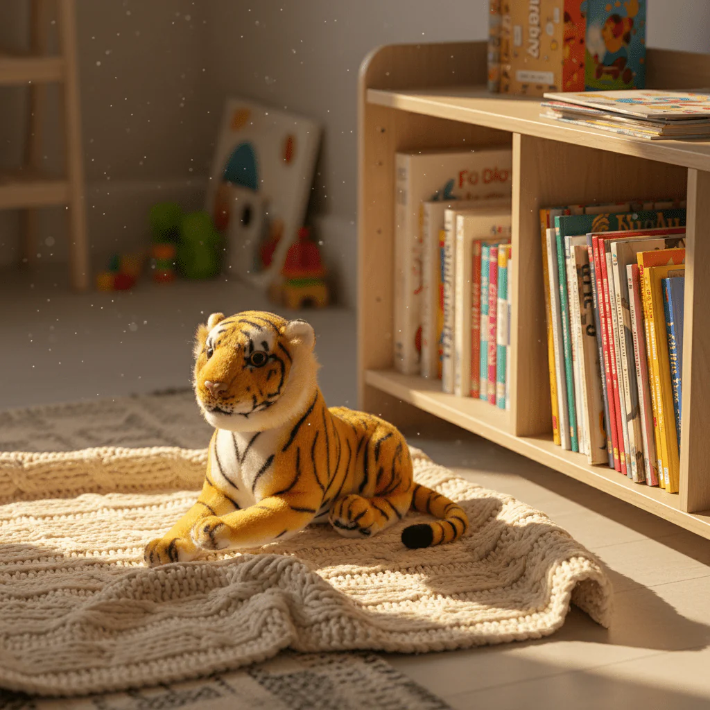 AKDC Yellow & Black Tiger Plush Toy 30cm Soft Stuffed Animal Jungle Cat Toy Gift for Kids - Image 2