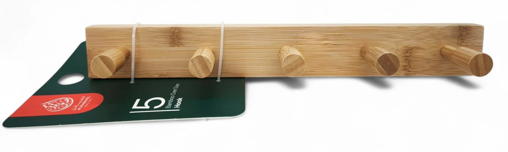 Al Kabayel Bamboo Over Door Hanger 5 Hooks,34Cm - Image 3