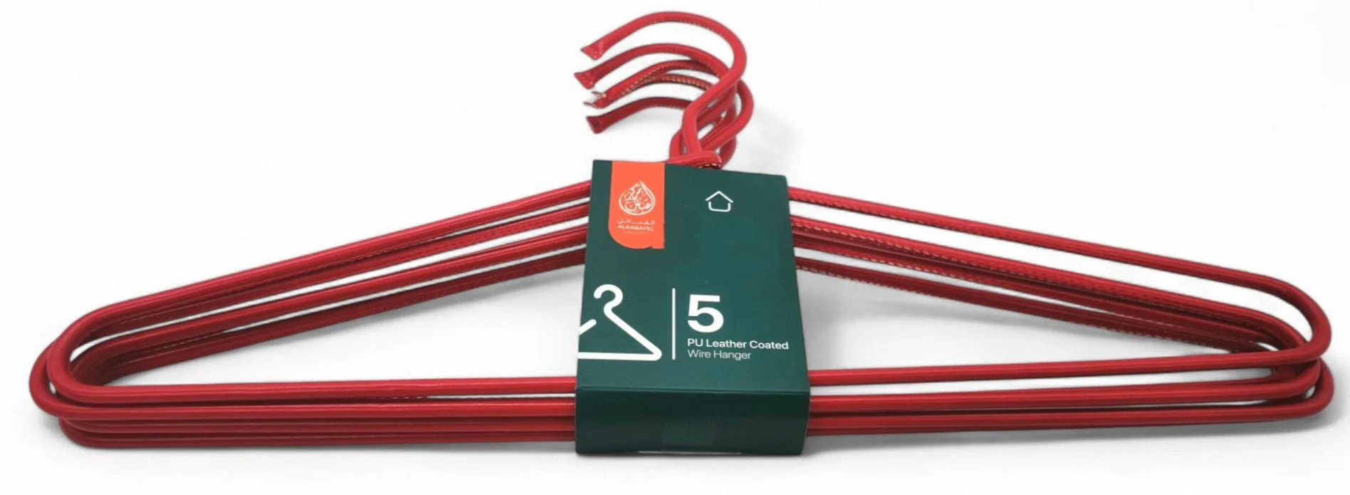 Al Kabayel Pu Leather Coated Wire Hangers  Set of 5 Red - Image 3