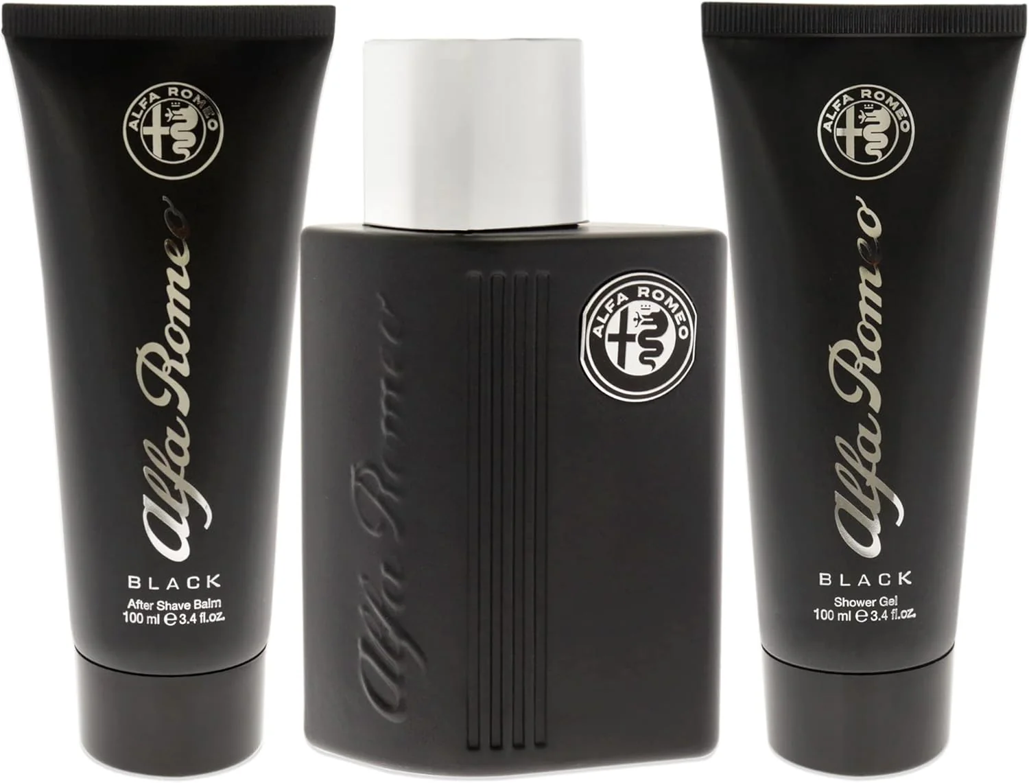 Alfa Romeo Alfa Romeo Black 4.2 oz EDT Spray, 3.4oz Shower Gel, 3.4oz After Shave Balm Men 3Pcs Gift Set - Image 2