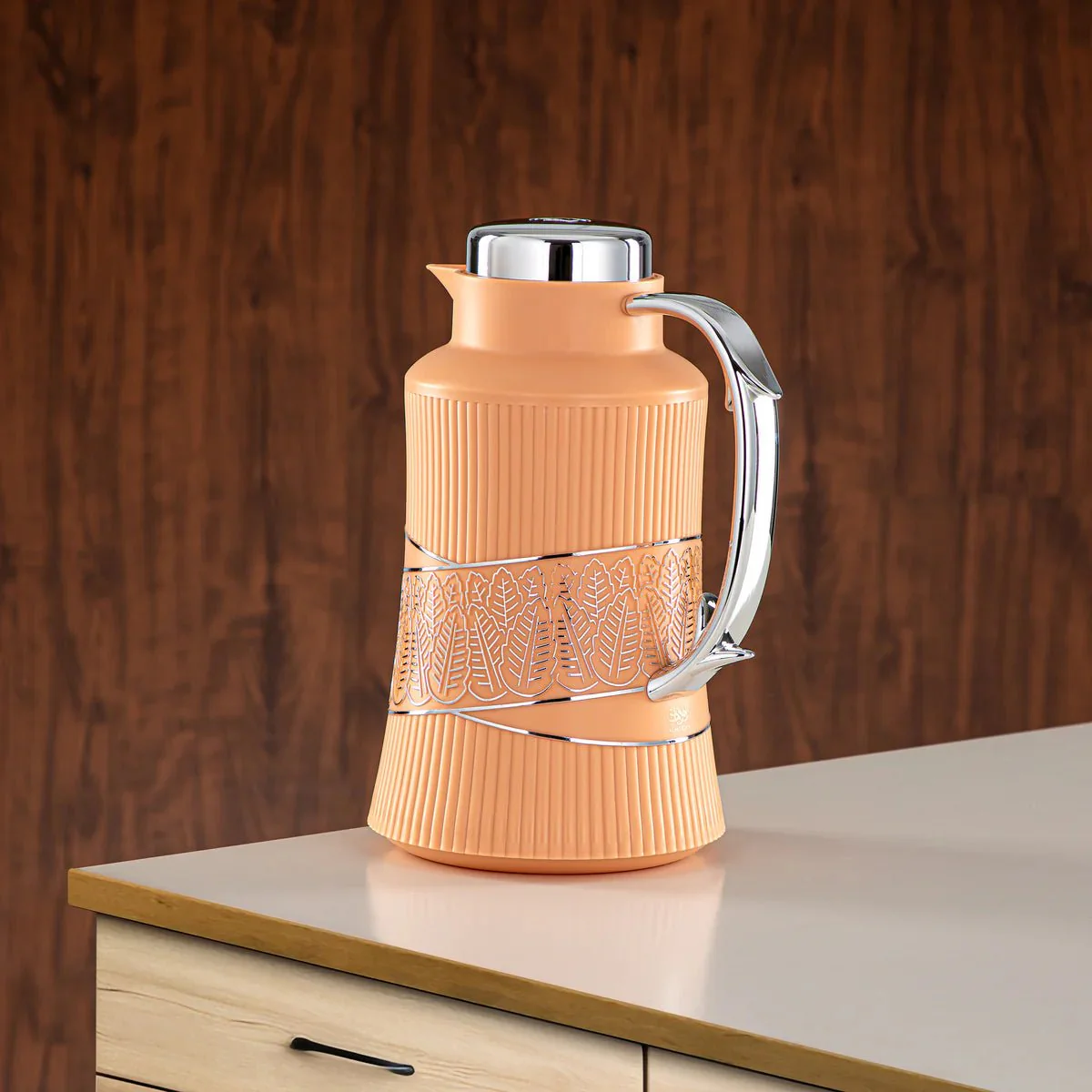 Almarjan 2 Pieces Vacuum Flask Set Peach & Silver - GT112AB-100 NAP/C - Image 3