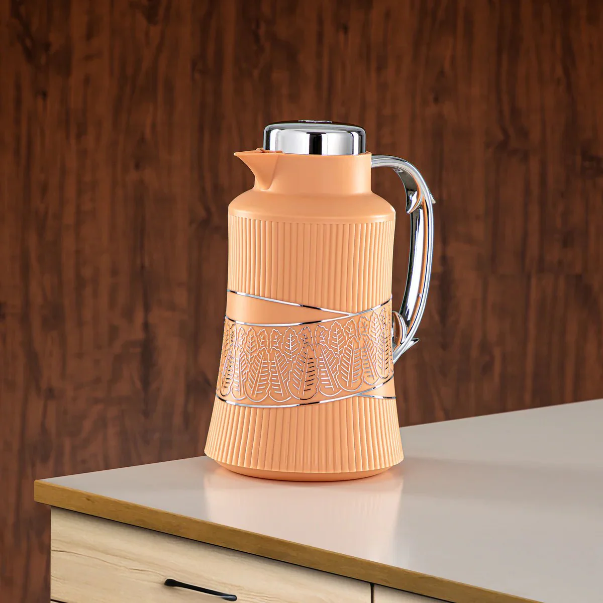 Almarjan 2 Pieces Vacuum Flask Set Peach & Silver - GT112AB-100 NAP/C - Image 4
