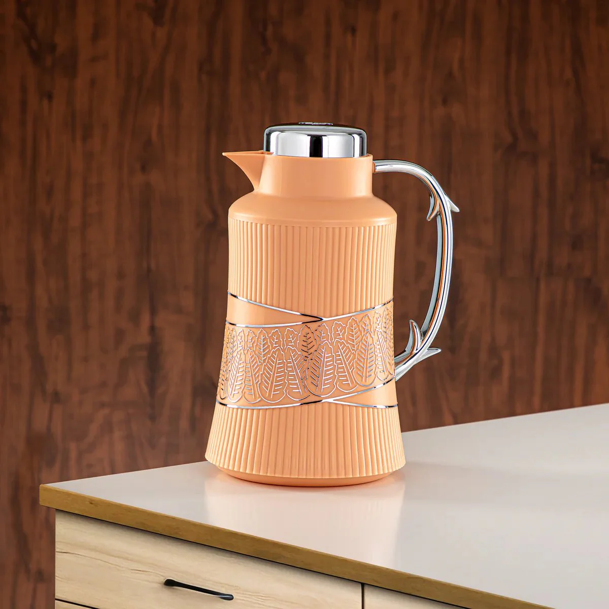 Almarjan 2 Pieces Vacuum Flask Set Peach & Silver - GT112AB-100 NAP/C - Image 5
