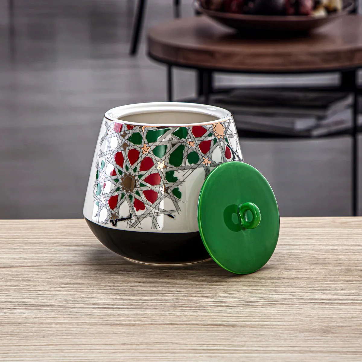 Almarjan Fonon Collection Porcelain Candy Jar 1200ml, UAE Flag Design-6748 - Image 3