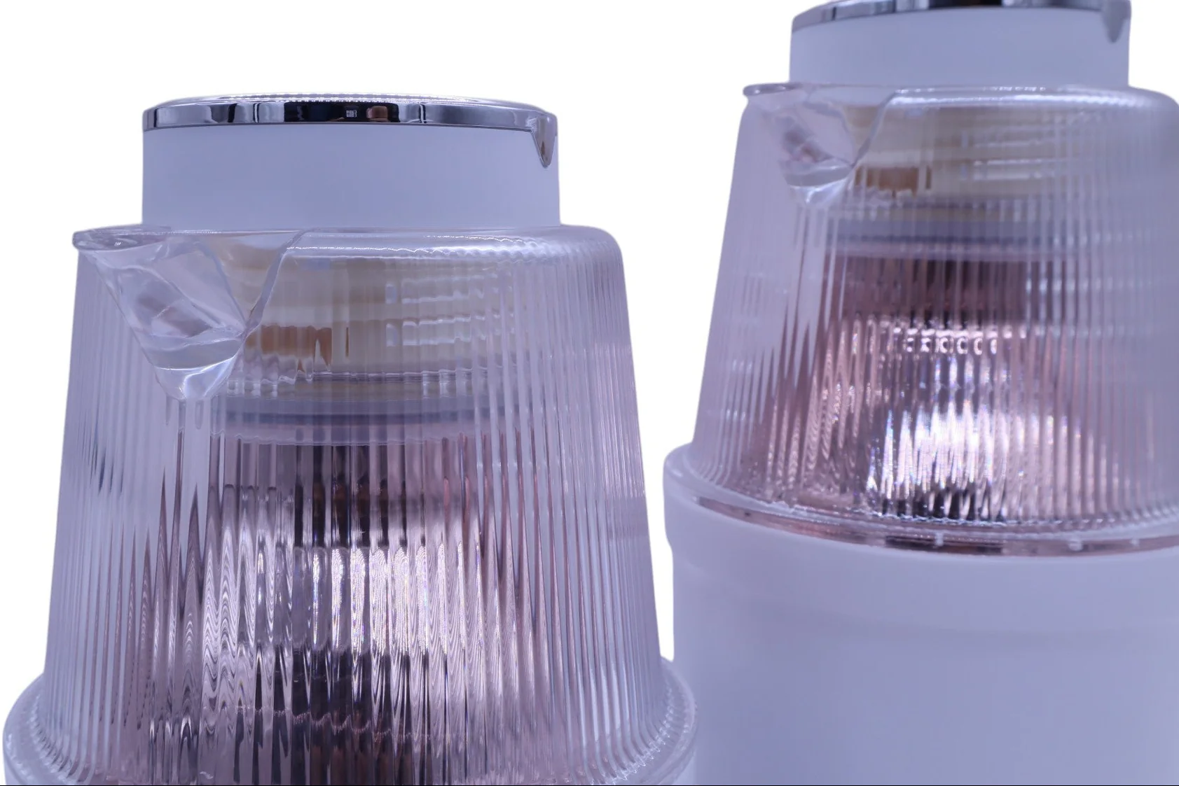 Almarjan Vacuum Flask 700Ml+1L White With Transparent Silver - Image 4