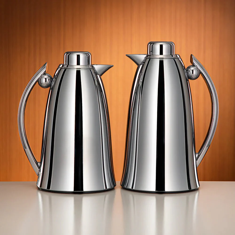 Almarjan Vacuum Flask Set 0.7L + 1L – Sleek All-Silver Finish