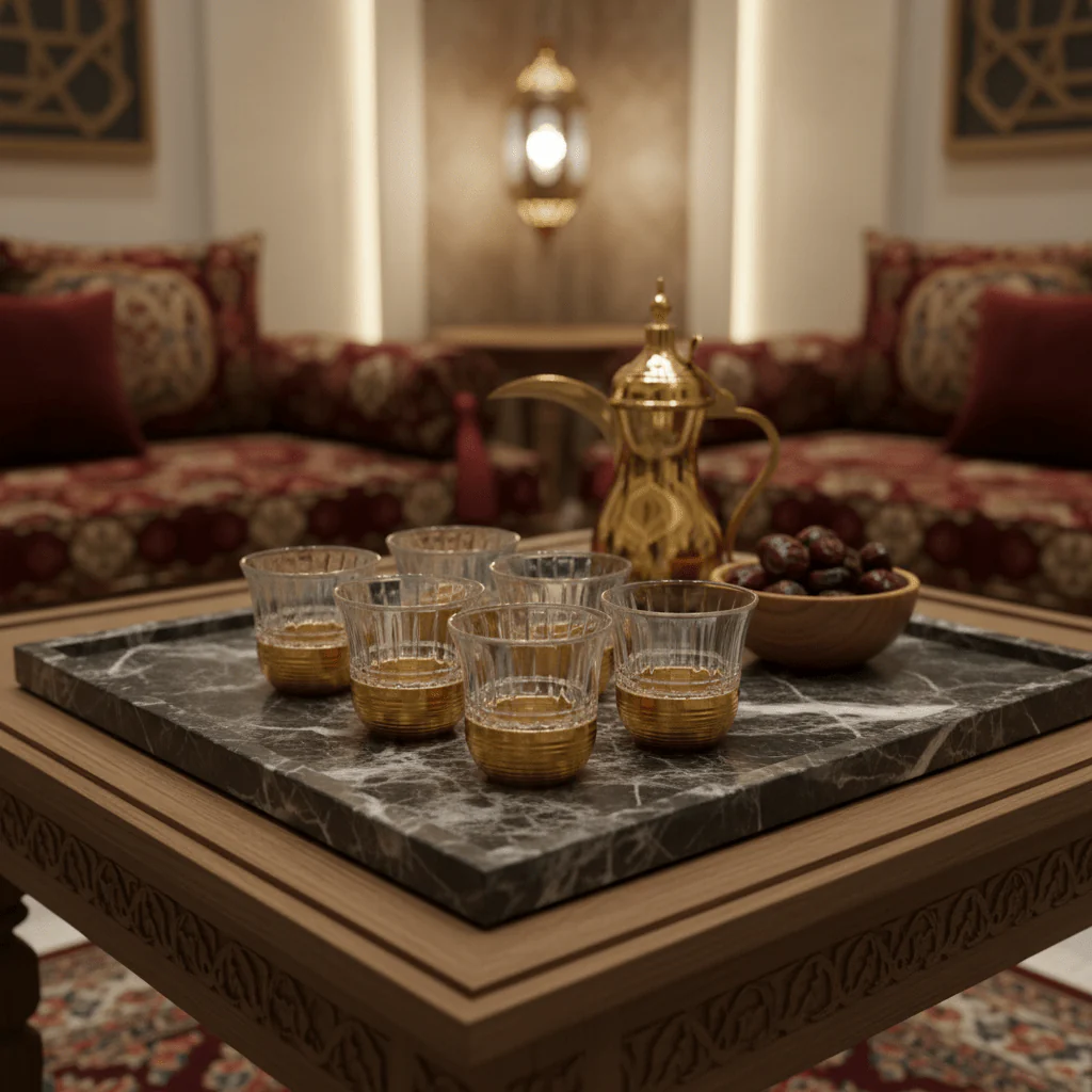 Ameco Crystal Glass & Gold Cawa Cup Set | 6 Pieces | 60ml — Premium Arabic Coffee Cups - Image 3