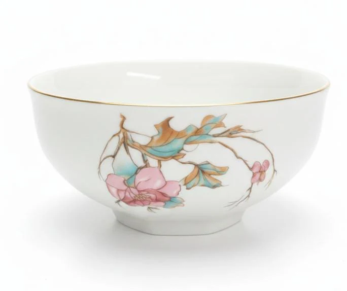 Angela Floral Charm 6-Piece Ceramic Bowl Set – White (5.5 inch) - Image 2
