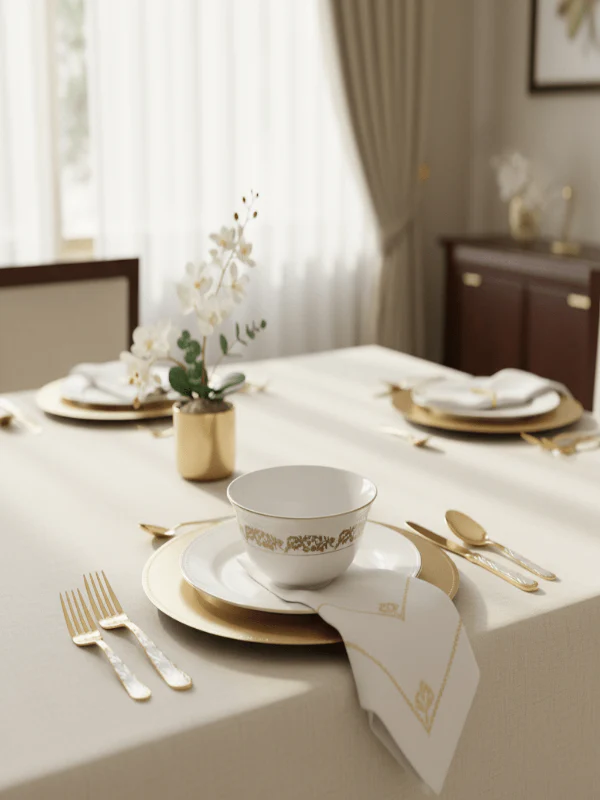 Angela Porcelain Bowl 11 cm – White with Gold Floral Border Design, Premium Porcelain Bowl - Image 2