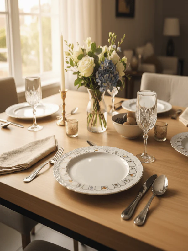 Angela Porcelain Dinner Plate 25 cm – White with Floral Border Design, Premium Tableware - Image 2