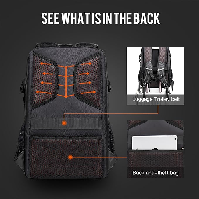 Arctic Hunter 26 L Laptop Backpack 47cm*33cm*17cm, Water Resistant Anti-Theft Pocket with USB Port and Separate Laptop Compartment Premium Office Backpack, Blue-B00387 - Image 5