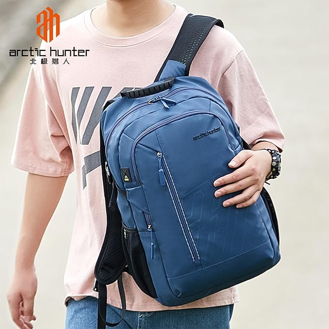 Arctic Hunter 26 L Laptop Backpack 47cm*33cm*17cm, Water Resistant Anti-Theft Pocket with USB Port and Separate Laptop Compartment Premium Office Backpack, Blue-B00387 - Image 6