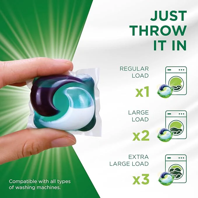Ariel 3in1 Pods with a Touch of Downy Freshness, Ariel Liquid Detergent Capsules, Powerful Stain Remover Detergent, Pack of 6 x 15 Pods (90 Capsules) - Image 2