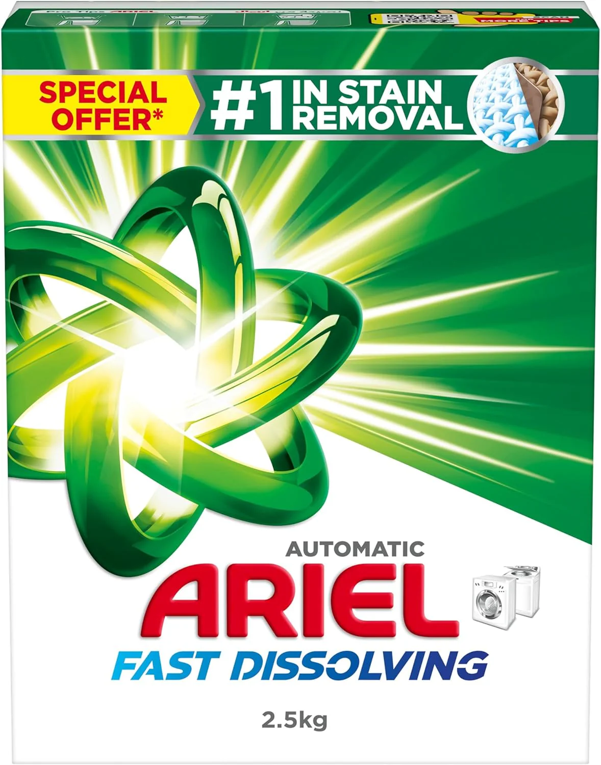 Ariel Fast Automatic Dissolving Laundry Detergent Powder, 2.5 KG