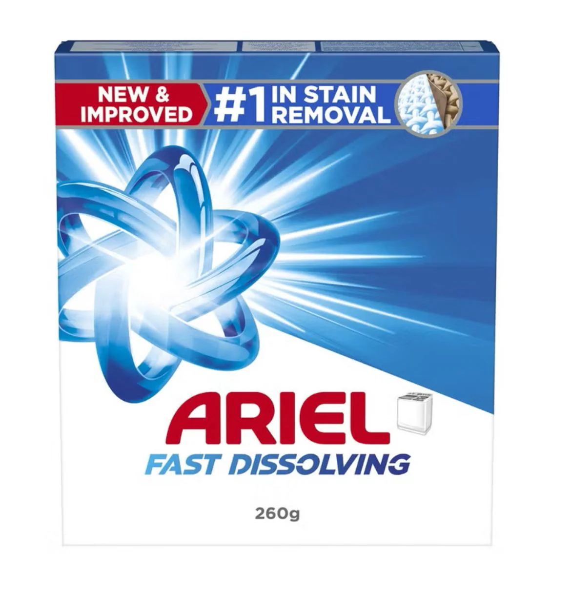 Ariel Powder Laundry Detergent Original Scent 260 g, Top Load Washing Powder