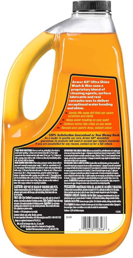 ARMOR ALL Ultra Wash Wax 64 Oz 10346, Orange, Car Wash Wax, 10346, 1 Piece - Image 2