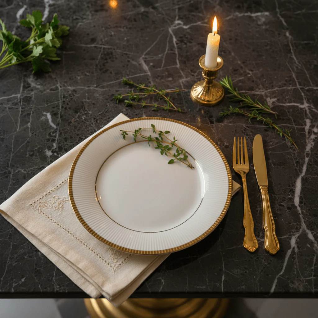 Ascot White Porcelain Meat Plate with Gold Rim — 6.75 Inch | Premium Dining Servingware - Image 2