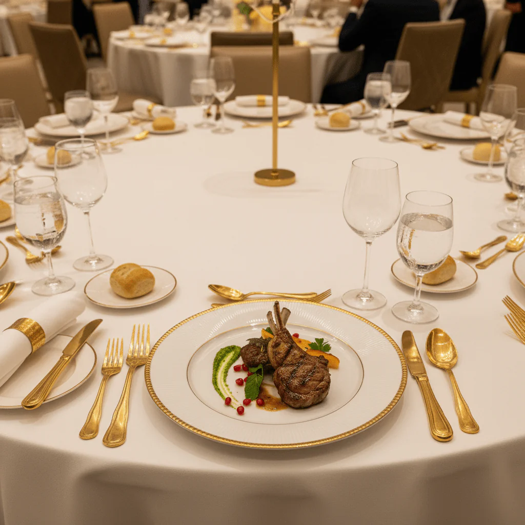 Ascot White Porcelain Meat Plate with Gold Rim — 6.75 Inch | Premium Dining Servingware - Image 4