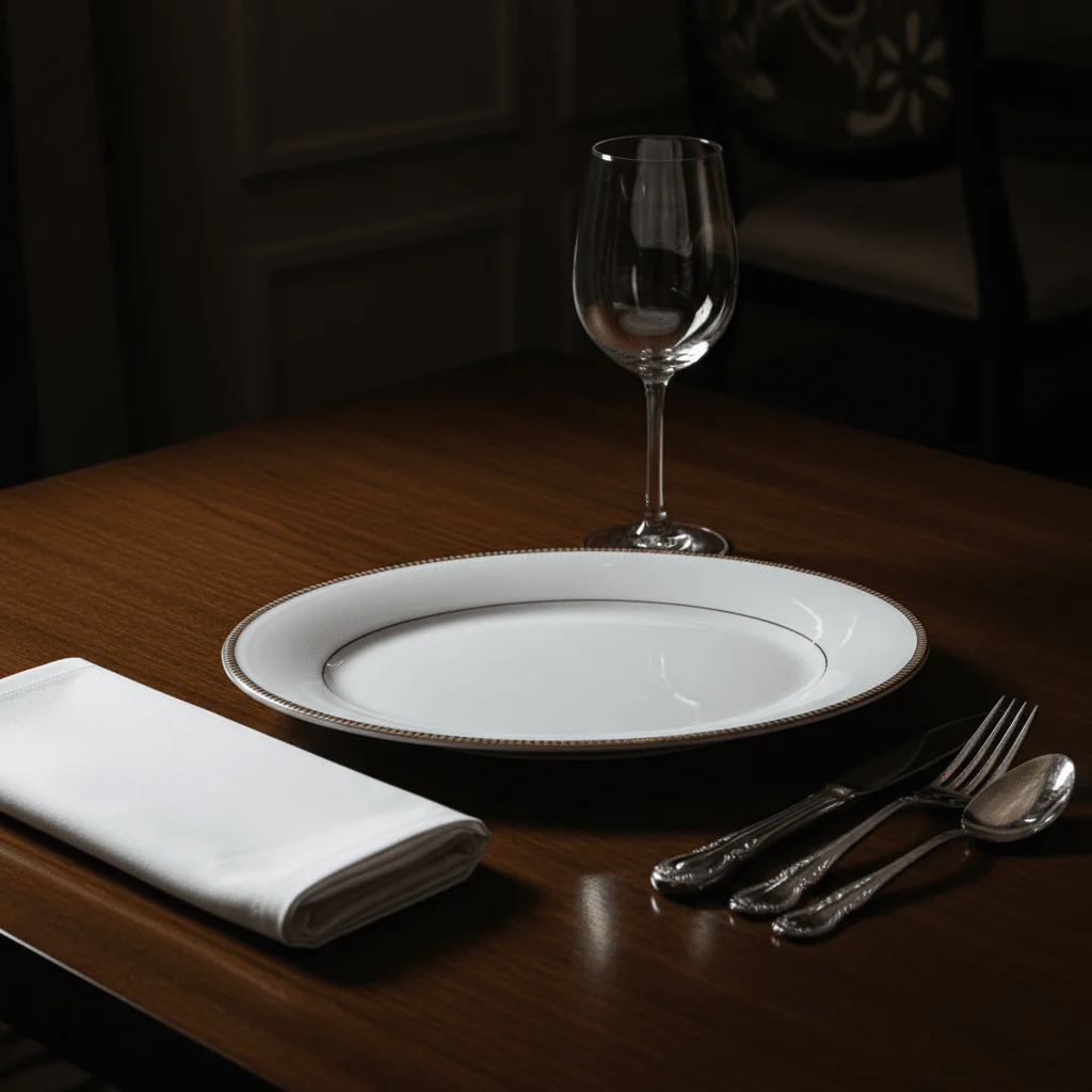 Ascot White Porcelain Meat Plate with Golden Rim — 9 Inch - Image 4