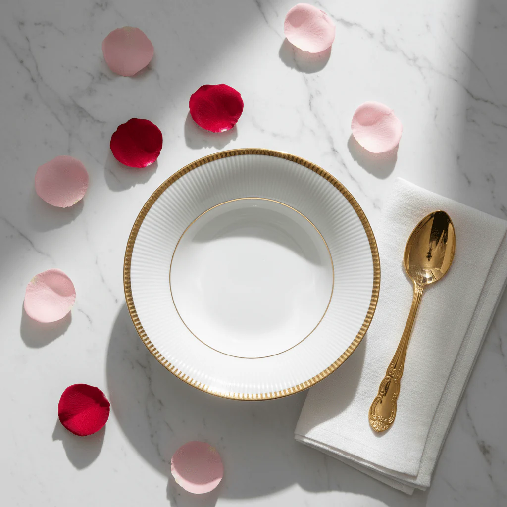 Ascot White Porcelain Soup Bowl with Gold Rim | 5 Inch - Image 4