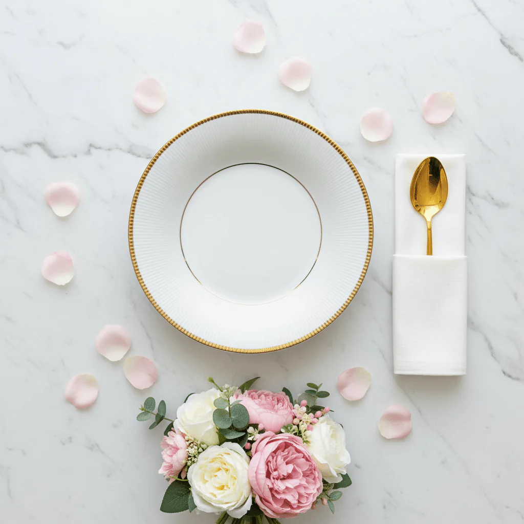 Ascot White Porcelain Soup Plate with Gold Rim | 7.5 Inch | Premium Tableware - Image 3
