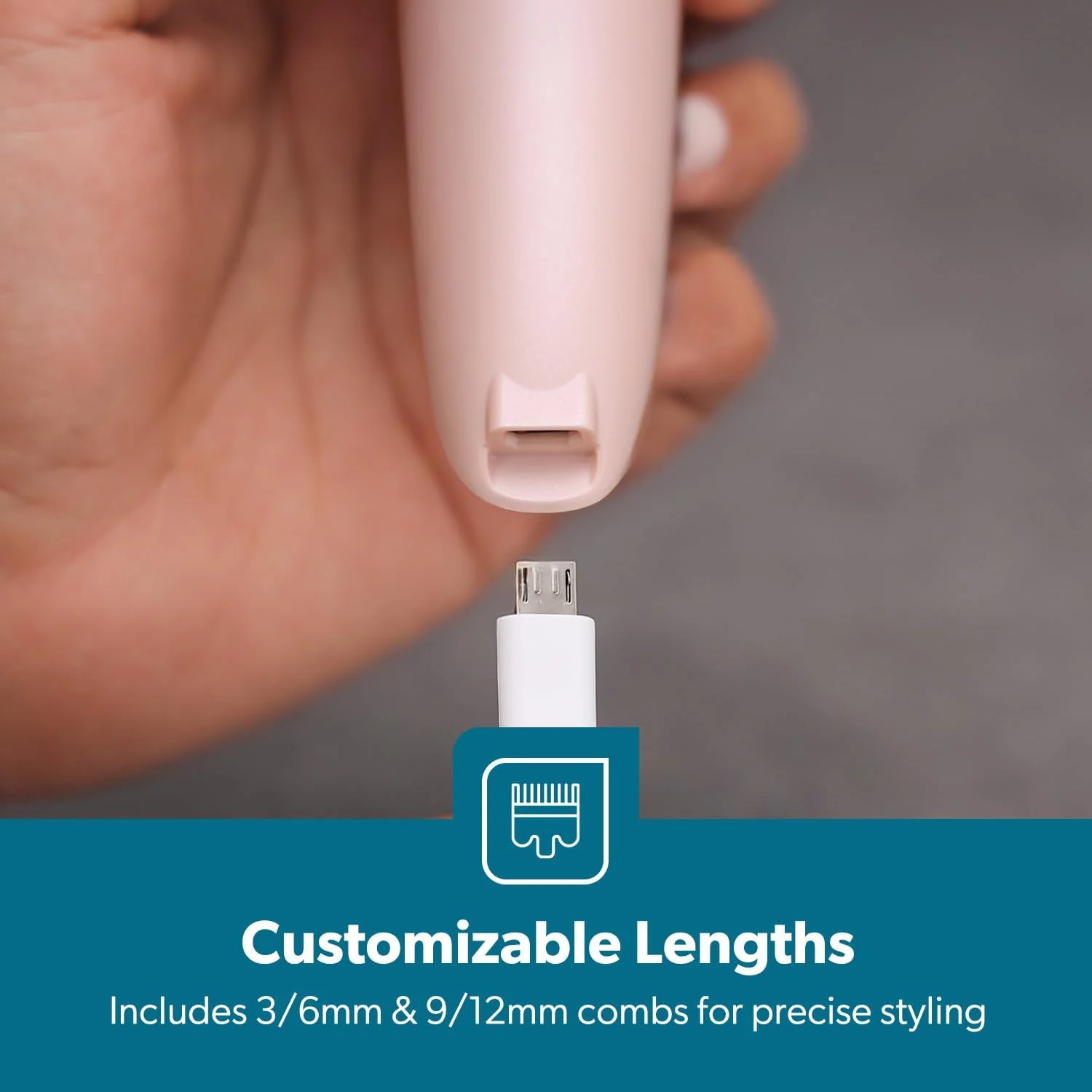 Geepas 3-in-1 Waterproof Lady Shaver Set | Wet & Dry Rechargeable Electric Razor for Women with Facial Hair & Body Trimmer Heads | Cordless Portable LED Indicator | USB Charging, Gift for Women - Image 6