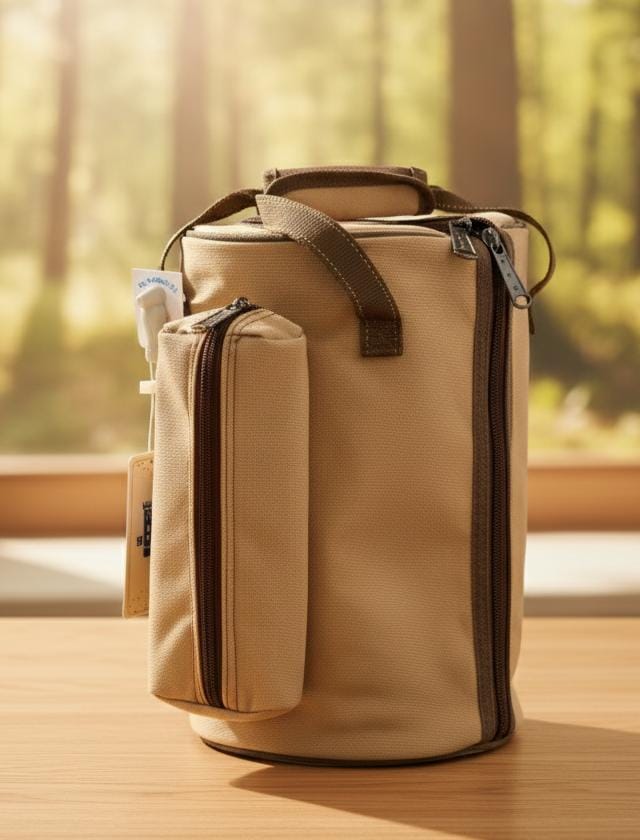 BAB Tall Camping Storage Bag 21×21×31 cm – Khaki Outdoor Gear Organizer for Hiking, Picnic & Travel Essentials