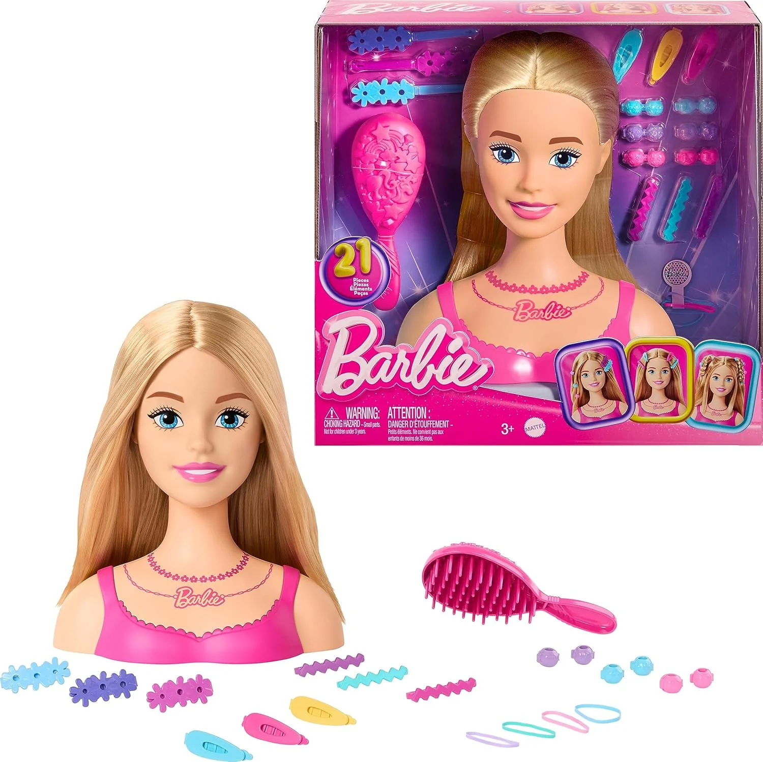 Barbie Doll Head Styler Set, 21pieces Elements, HMD88