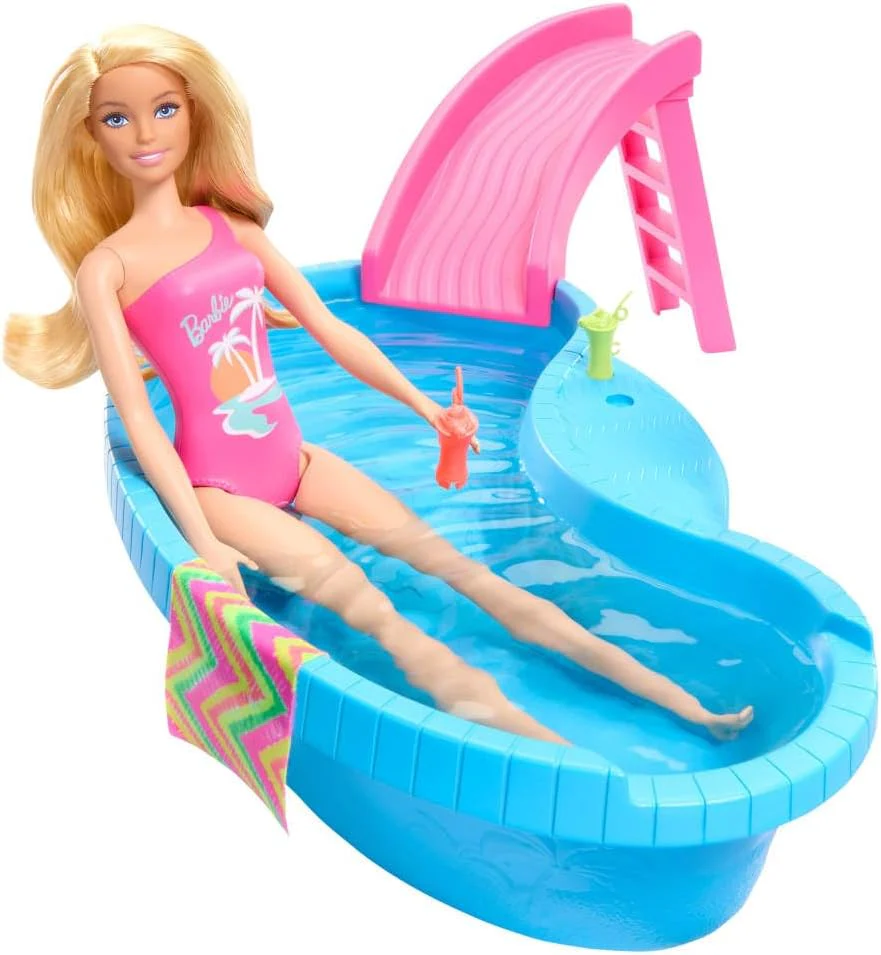 Barbie Pool with Doll Playset, Kids Over 3+ Age, HRJ74 - Image 3