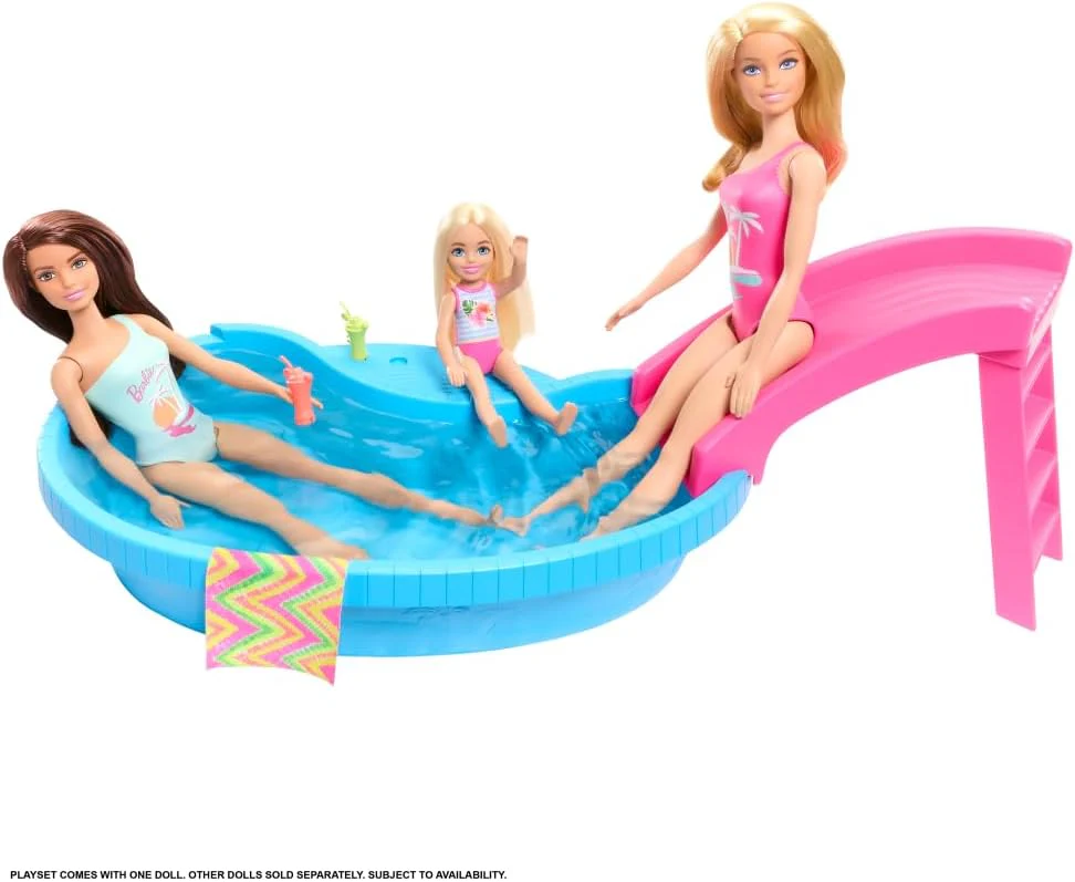 Barbie Pool with Doll Playset, Kids Over 3+ Age, HRJ74 - Image 4