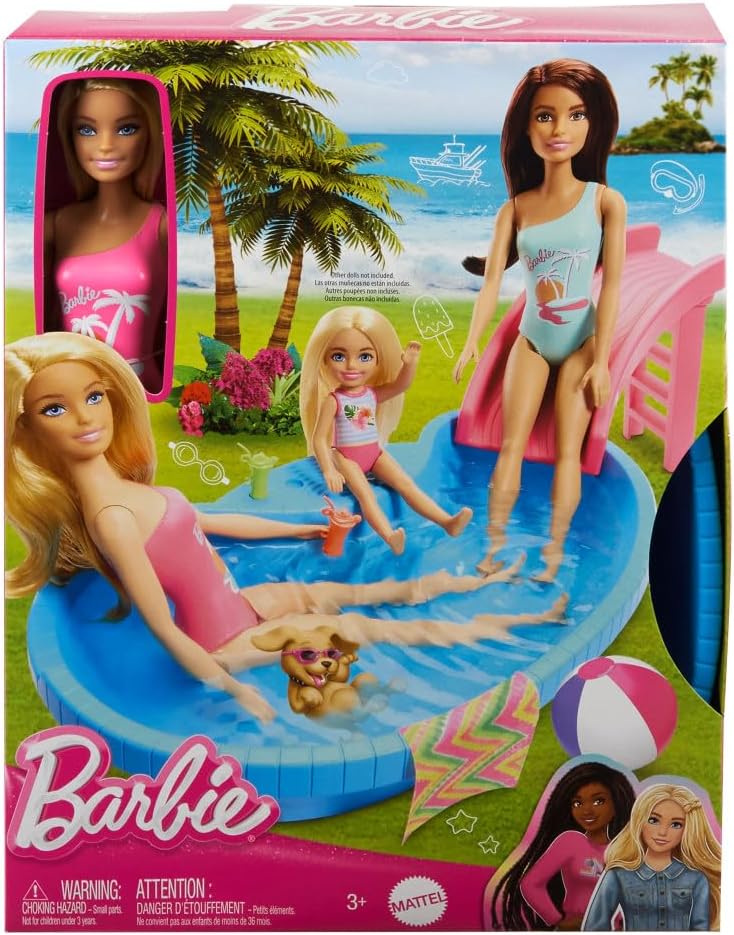 Barbie Pool with Doll Playset, Kids Over 3+ Age, HRJ74 - Image 6