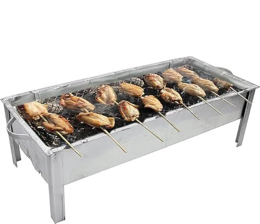 BBQ Stand,kabab,Charcoal brazier for camping and trips,Portable Charcoal Grill BBQ Grill with Tin- Medium-48Cm - Image 3