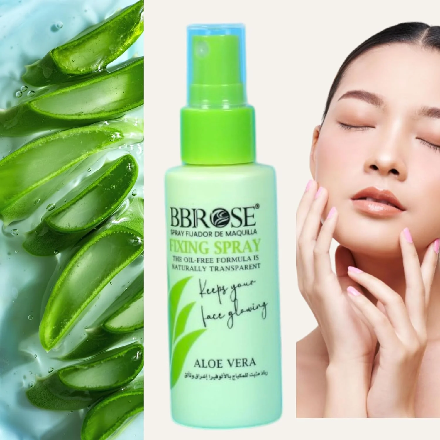 BBROSE Aloe Vera Fixing Spray 60ML– Long-Lasting Makeup Setting Spray with Soothing Aloe Vera, Hydrating and Lightweight Formula for All-Day Freshness - Image 2