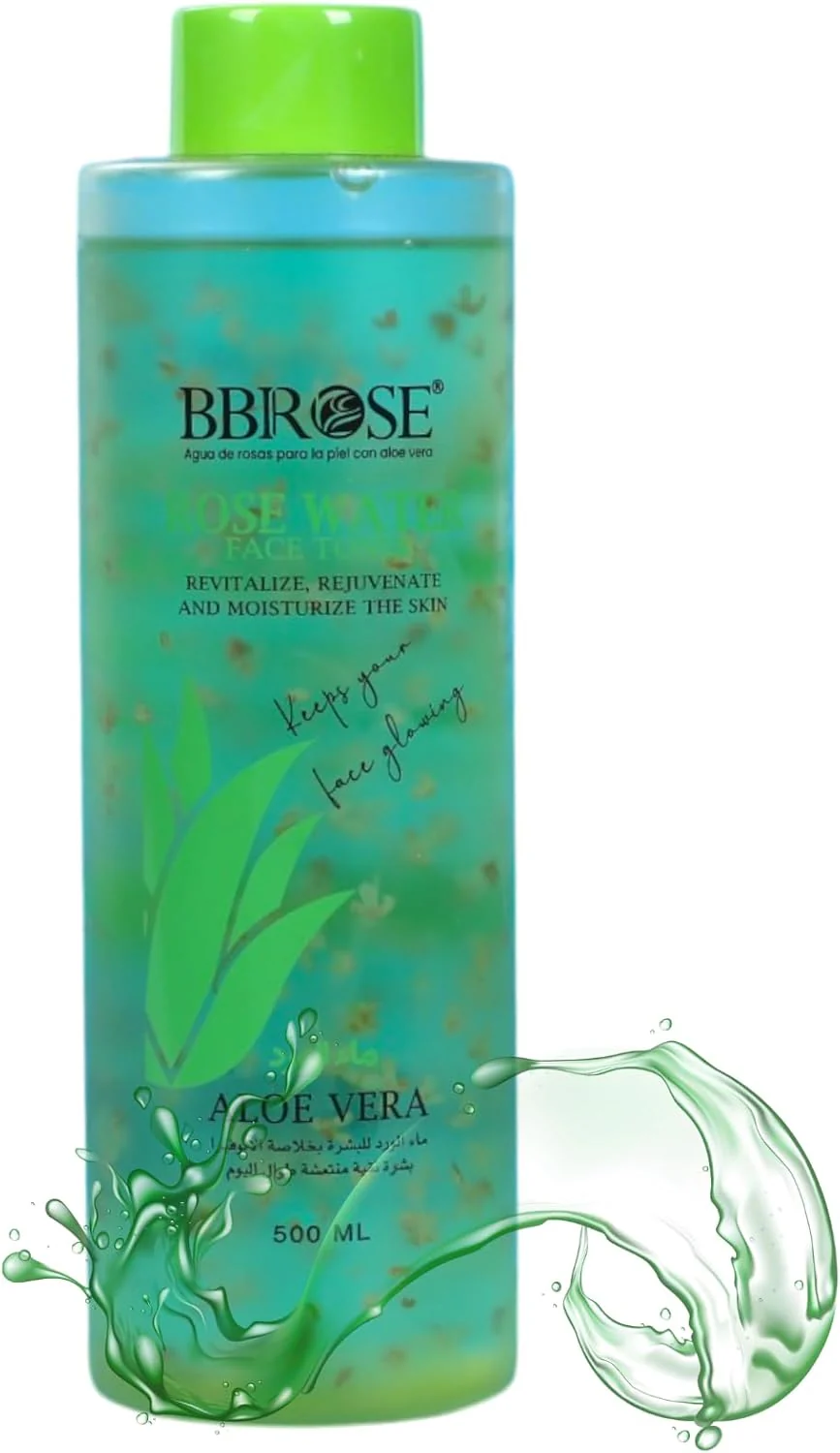 BBROSE Aloe Vera & Rose Water Face Toner– Hydrating & Soothing Natural Skin Care, Alcohol-Free Toner, pH Balancing, Reduces Redness & Refreshes for a Radiant Glow-500ML