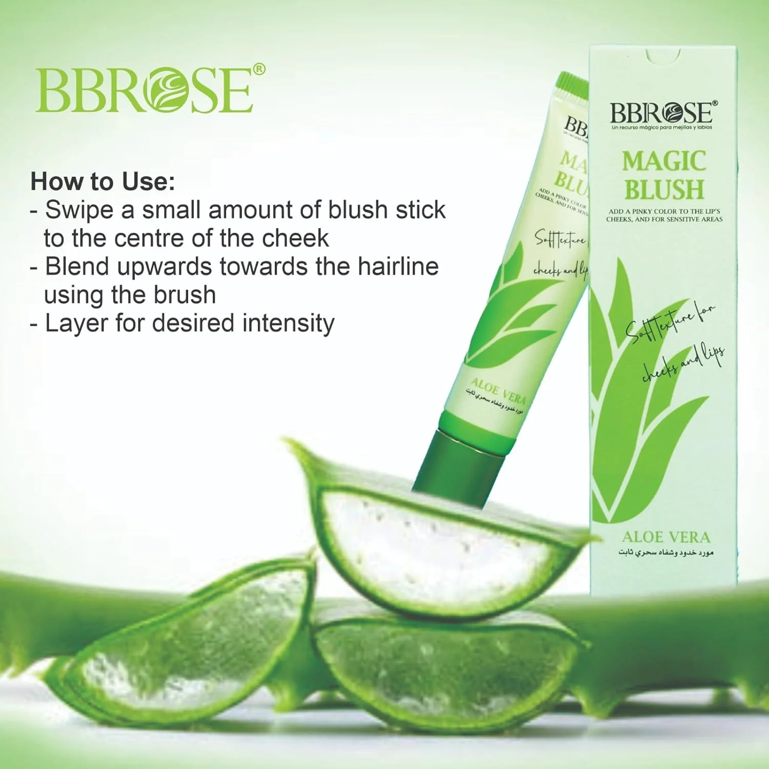 BBROSE Magic Blush – Pinky Color, Hydrating and Long-Lasting, 20ml Lightweight Cream Blush for a Natural Rosy Glow Blendable & Buildable Formula (Aloe Vera-30ML) - Image 2