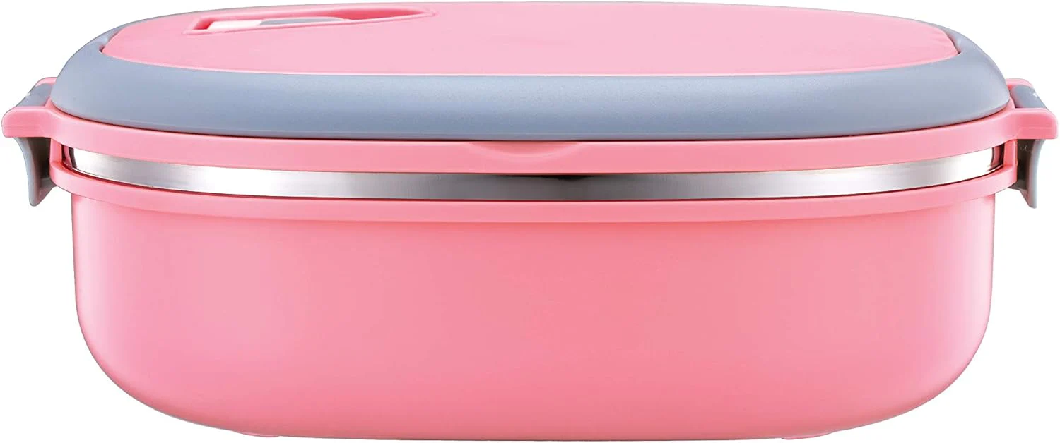 Royalford RF5652PN Assorted Color Lunch Box | Stainless Steel Inner | Thermal Lunch Box Bento Lunch Box with Stainless Steel Thermal Insulation, Thick Layered of Food Containers Leak Proof for Kids, Adult | Suitable for School, Office or Picnic