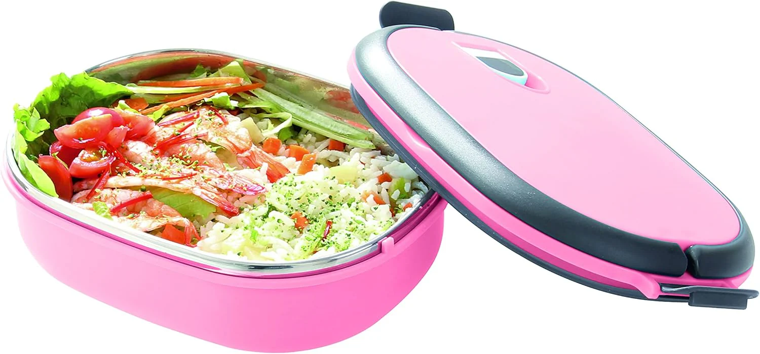 Royalford RF5652PN Assorted Color Lunch Box | Stainless Steel Inner | Thermal Lunch Box Bento Lunch Box with Stainless Steel Thermal Insulation, Thick Layered of Food Containers Leak Proof for Kids, Adult | Suitable for School, Office or Picnic - Image 3