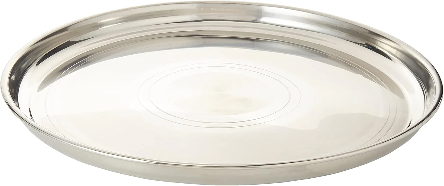 Raj Stainless Steel Silver Touch Thala Dinner Plate – 45 cm