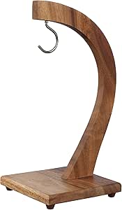 Billi banana tree hanger with hook, grape holder, stand, acacia wood utensils fruit storage rack for home kitchen or bar, brown, aca-104