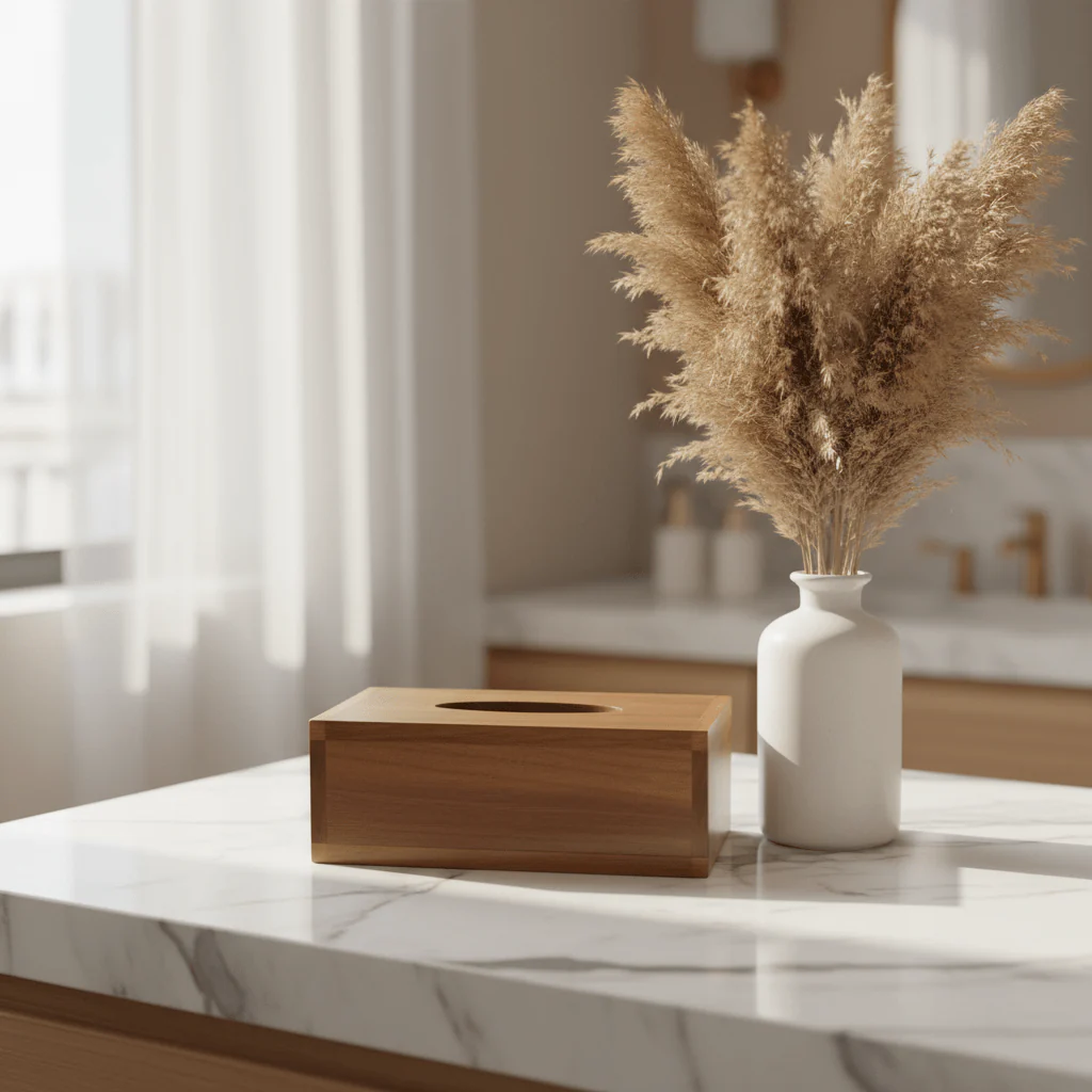Billi Wooden Tissue Box | Walnut Finish | 25×13×7 cm - Image 2