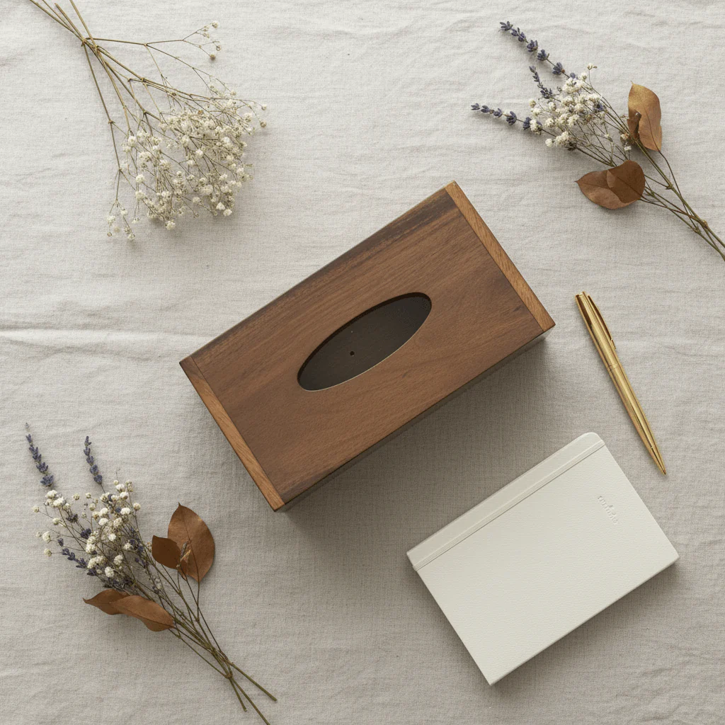 Billi Wooden Tissue Box | Walnut Finish | 25×13×7 cm - Image 4