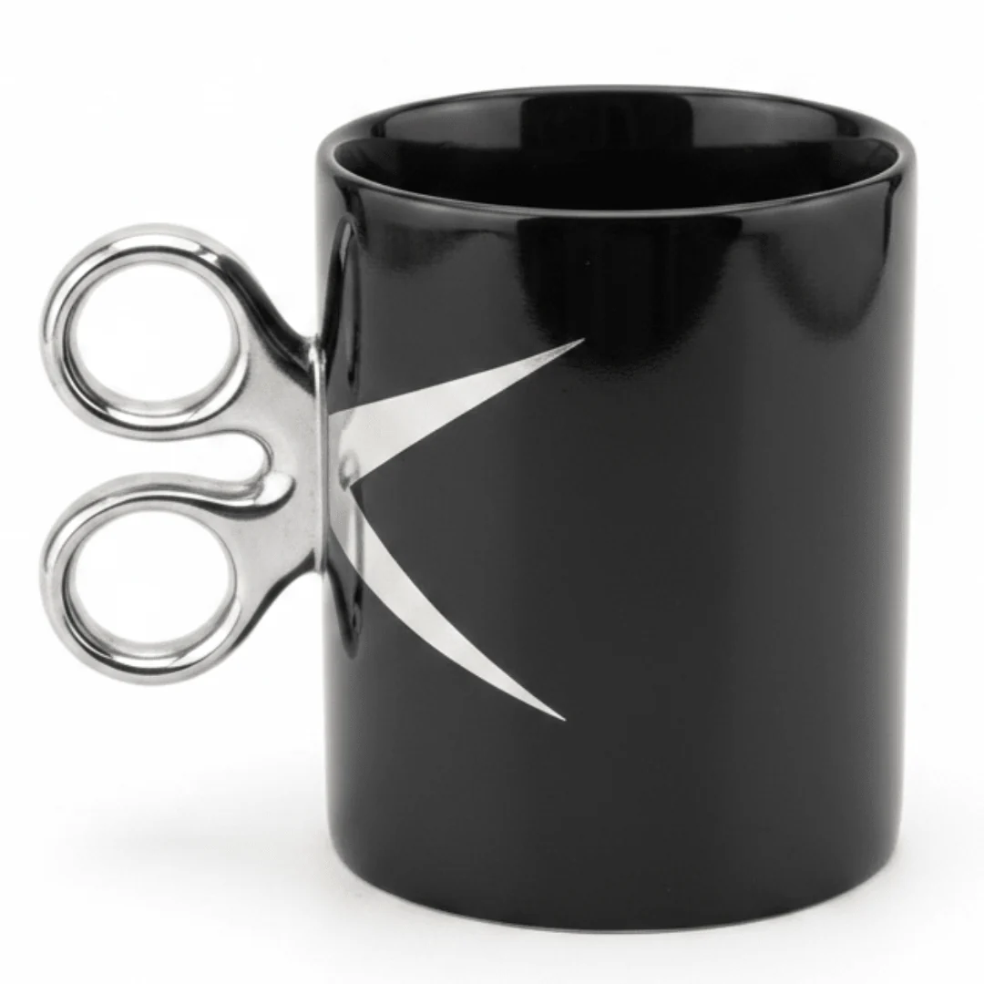 Black Artisan Scissors-Handle Ceramic Mug | 300ml
